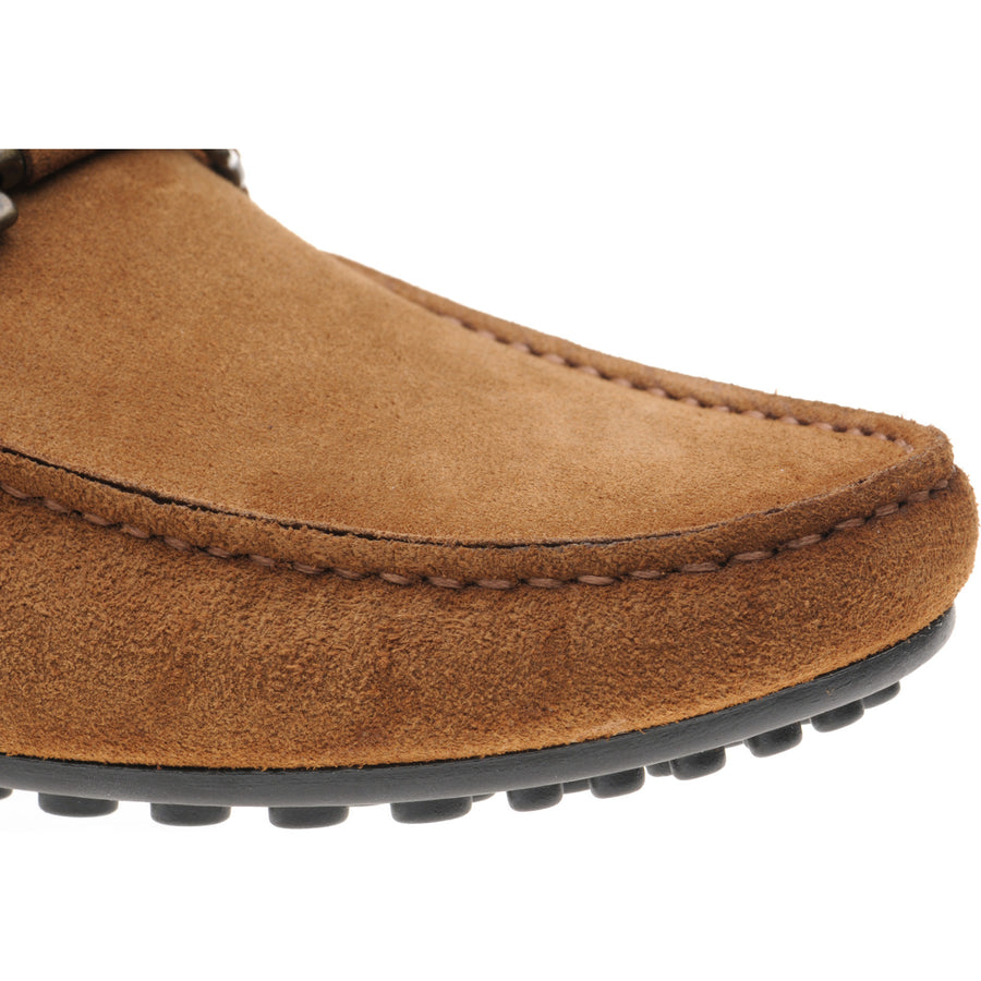 Product image for Herring Mugello mens rubber-soled driving moccasins in tan suede (second)