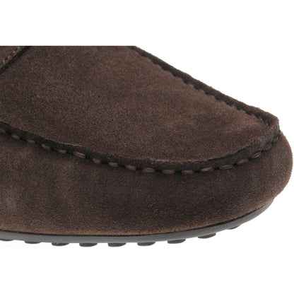 Product image for Herring Murlo II mens rubber-soled driving moccasins in chocolate suede
