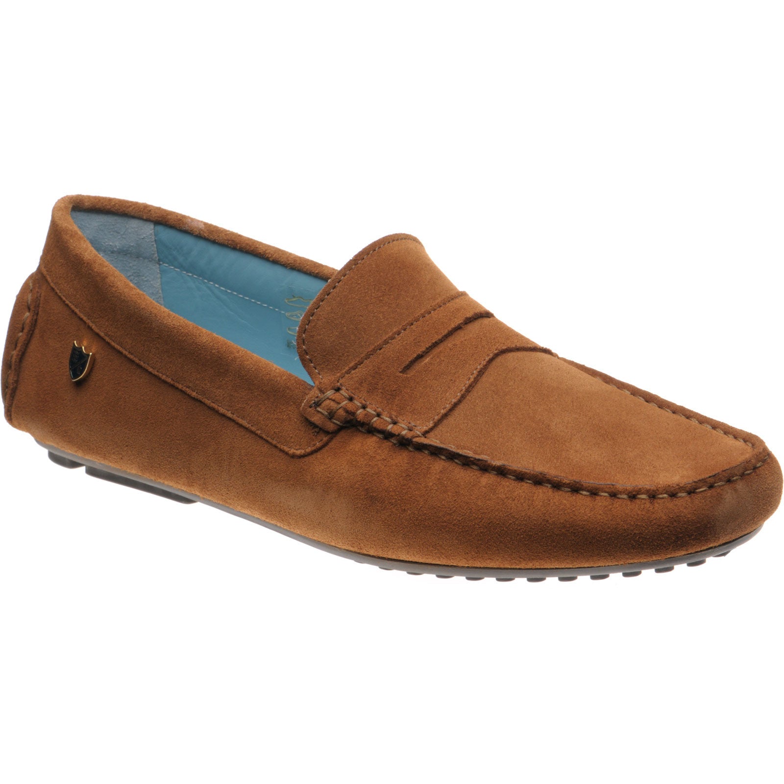 Product image for Herring Murlo II mens rubber-soled driving moccasins in cognac suede