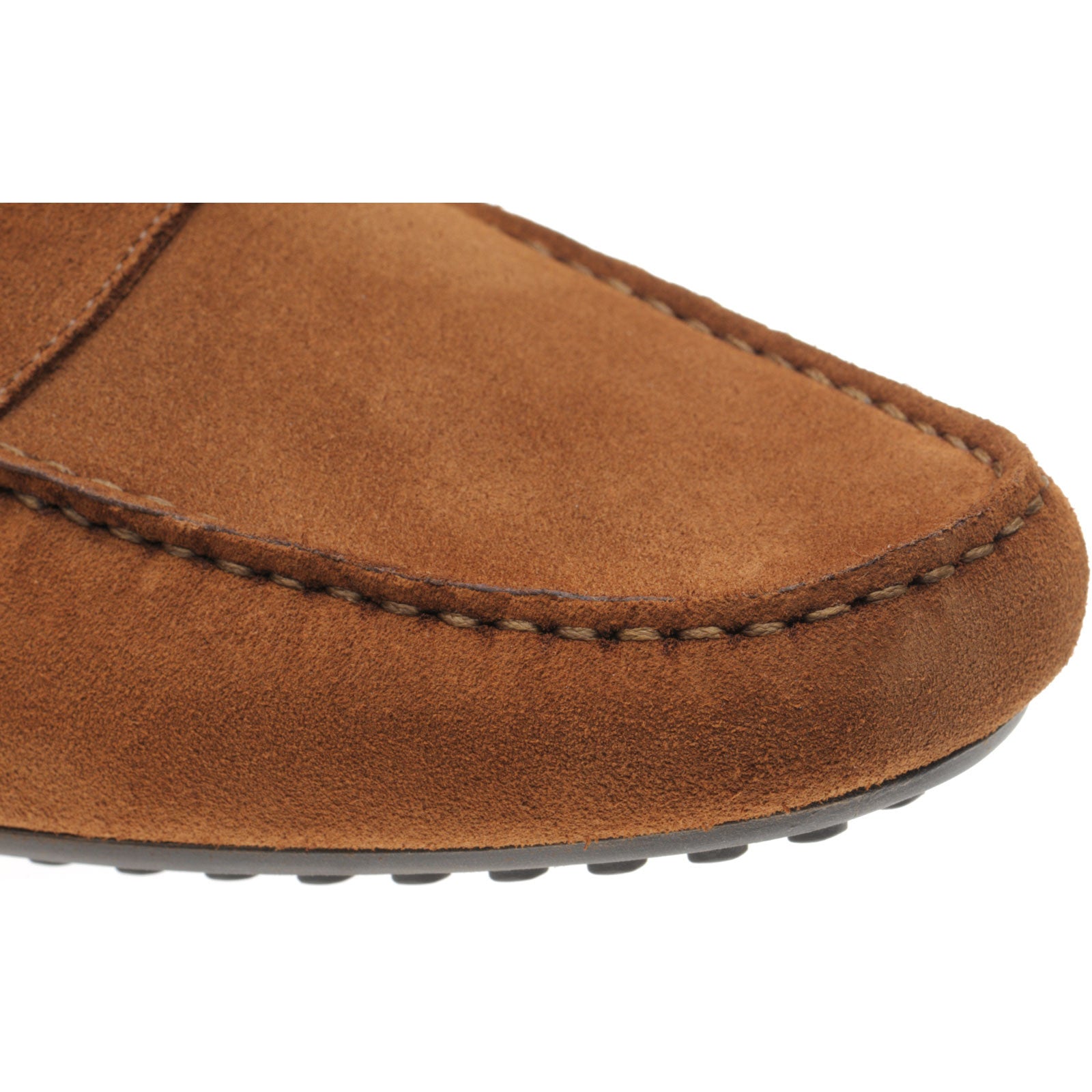 Product image for Herring Murlo II mens rubber-soled driving moccasins in cognac suede