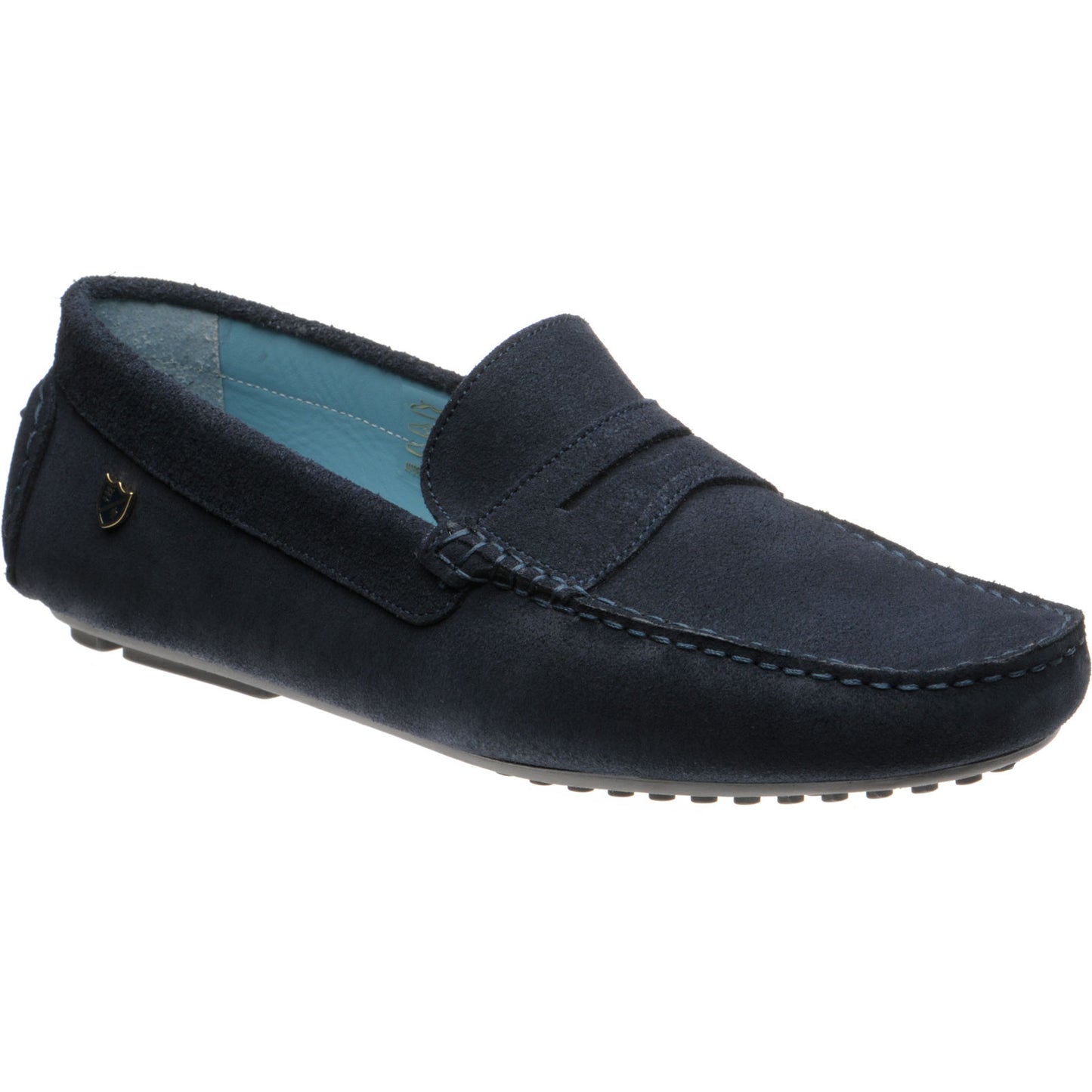 Product image for Herring Murlo II mens rubber-soled driving moccasins in navy suede