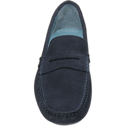 Product image for Herring Murlo II mens rubber-soled driving moccasins in navy suede
