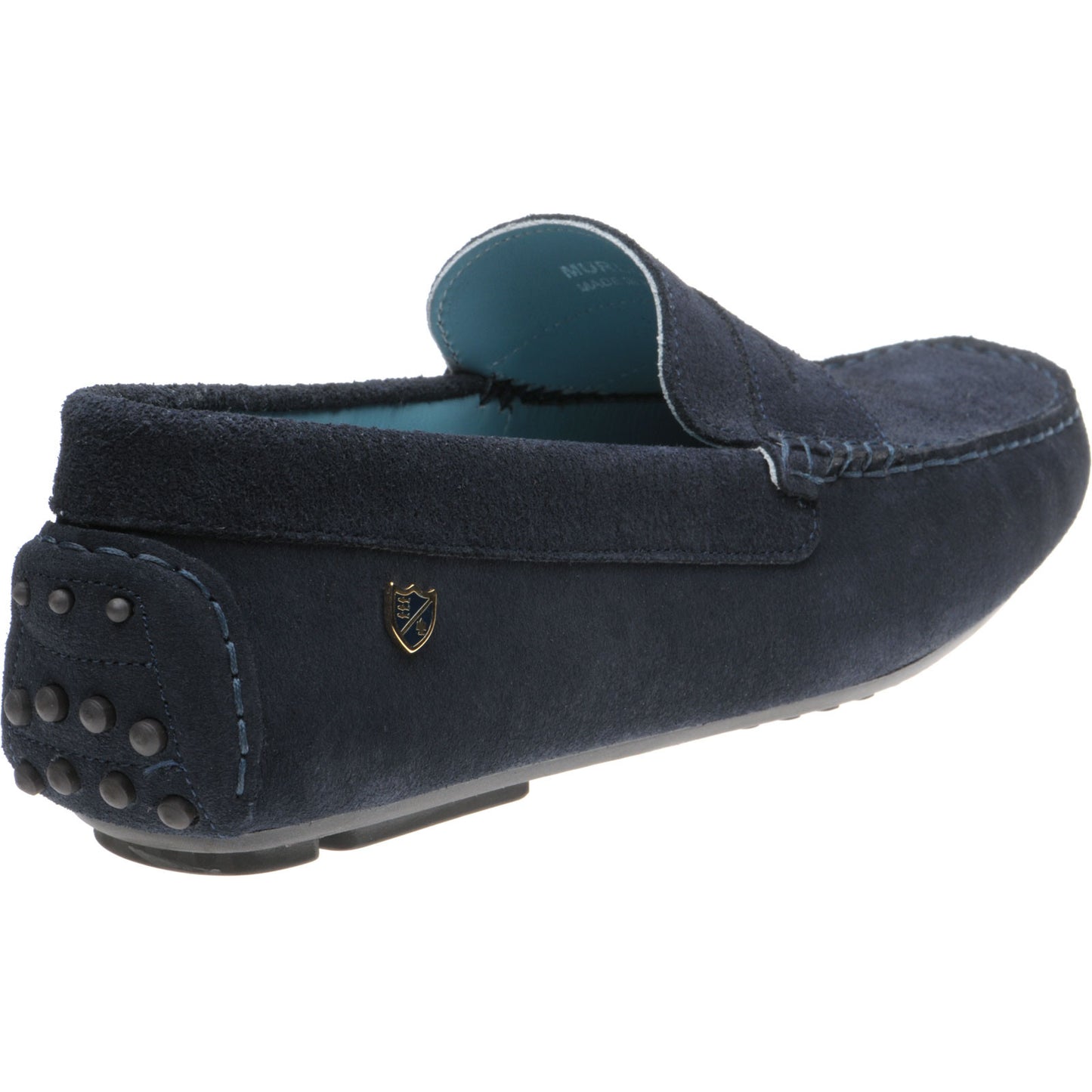Product image for Herring Murlo II mens rubber-soled driving moccasins in navy suede