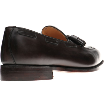 Product image for Herring Nene mens tasselled loafers in dark brown calf
