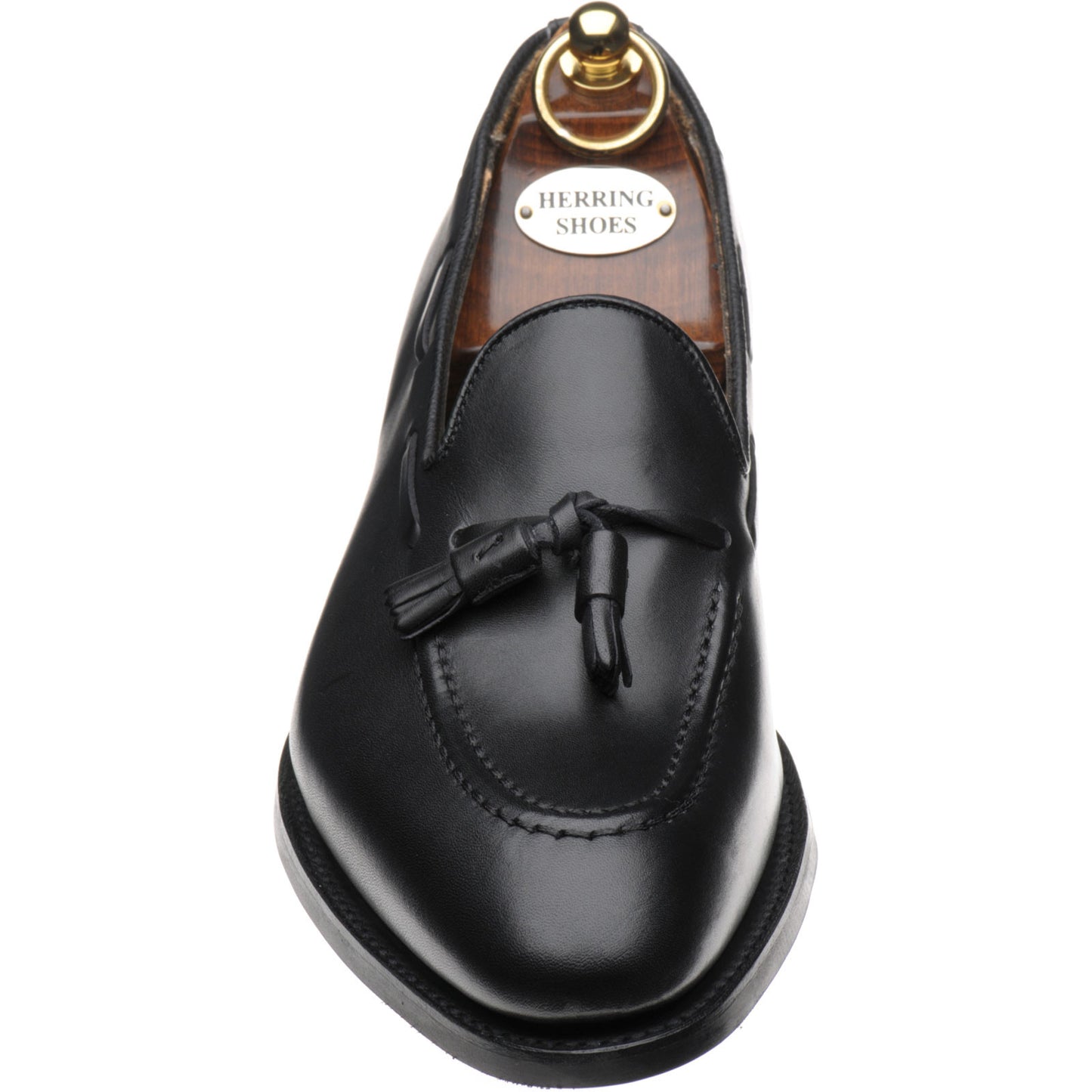 Product image for Herring Nene (Rubber) mens rubber-soled tasselled loafers in black calf