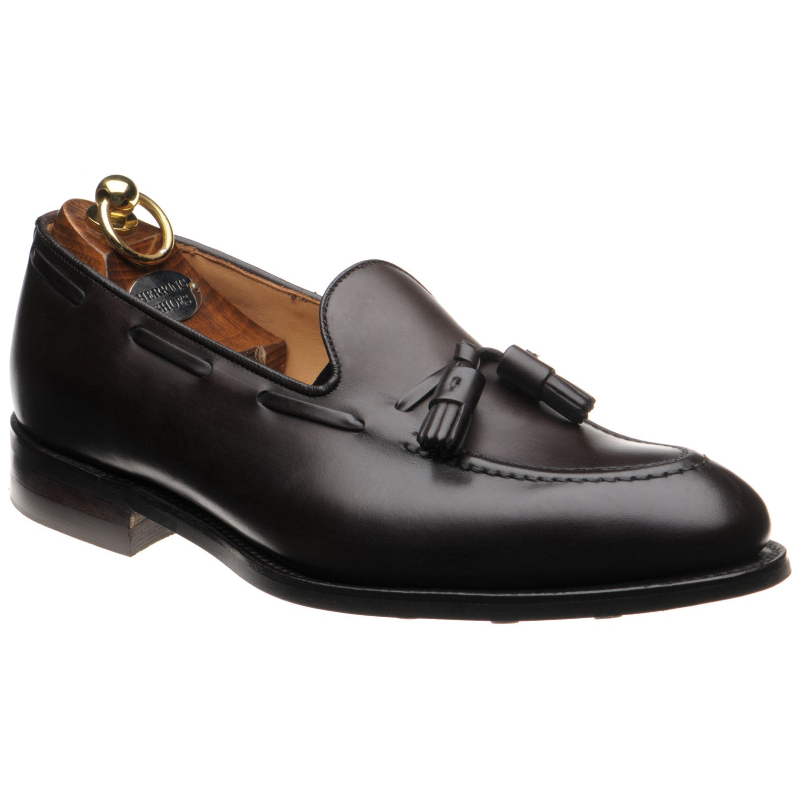 Product image for Herring Nene (Rubber) mens rubber-soled tasselled loafers in dark brown calf