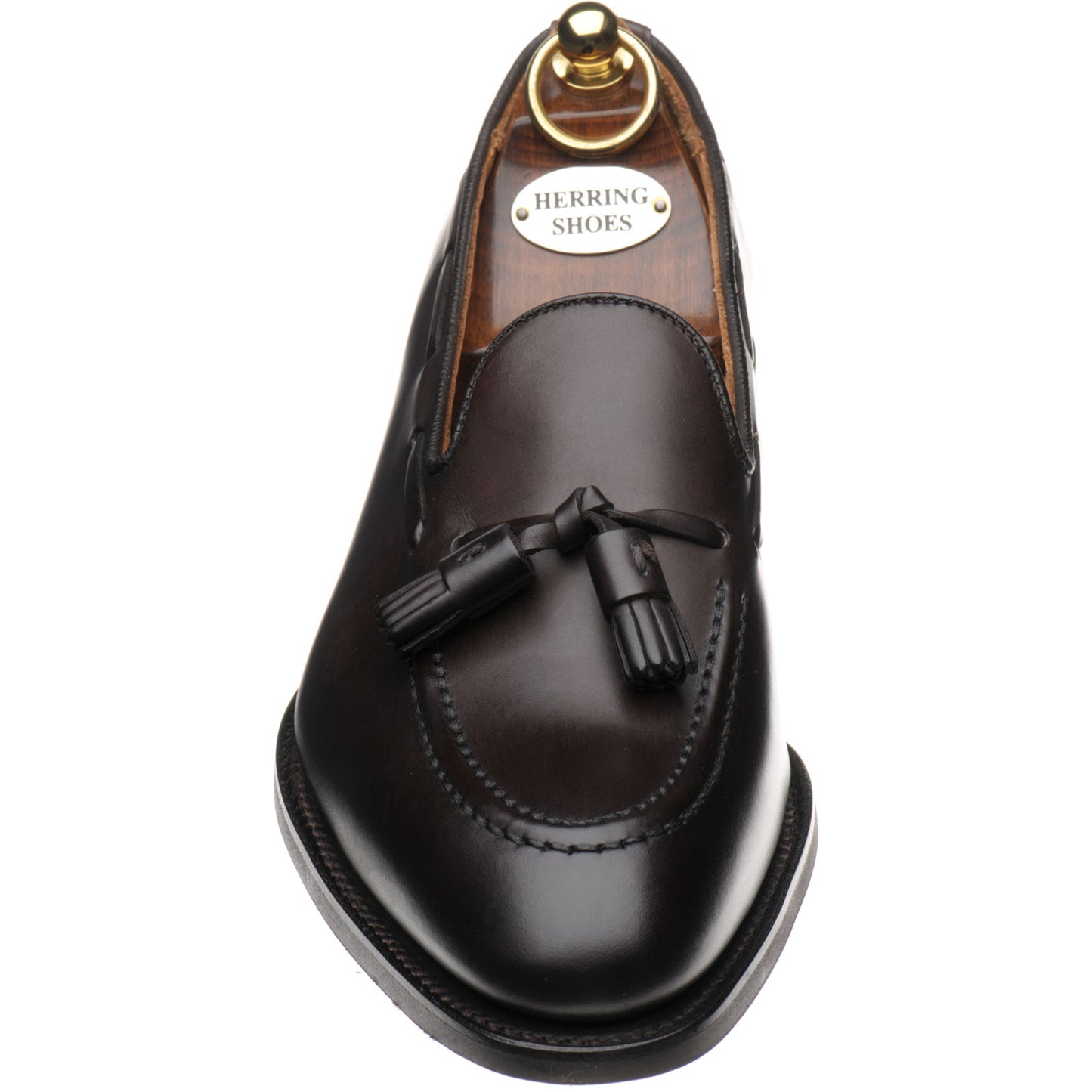 Product image for Herring Nene (Rubber) mens rubber-soled tasselled loafers in dark brown calf