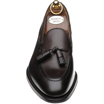 Product image for Herring Nene (Rubber) mens rubber-soled tasselled loafers in dark brown calf