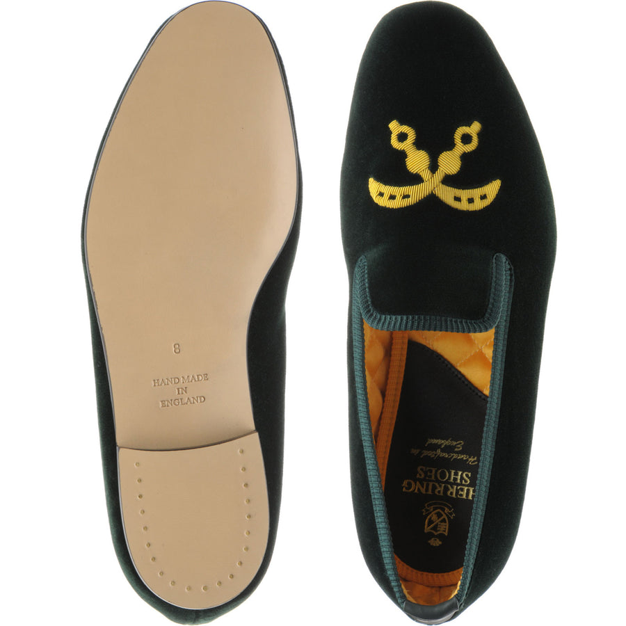 Product image for Herring Ohene mens house shoes in green velvet