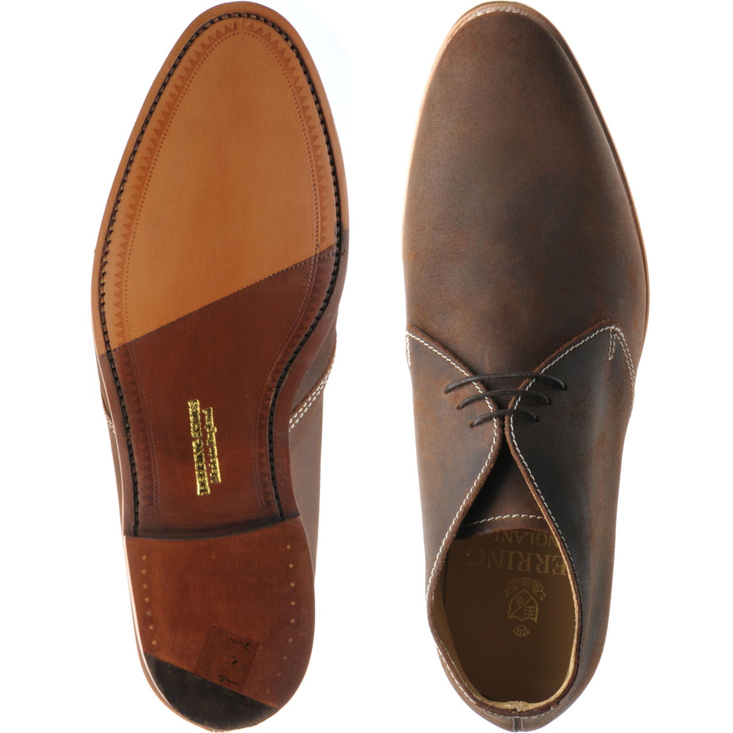 Product image for Herring Orkney mens Chukka boots in brown waxy