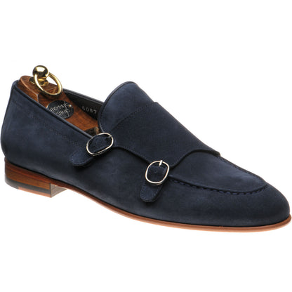 Product image for Herring Otello mens monk shoes in navy suede