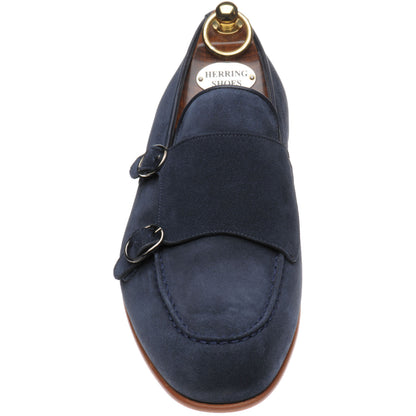 Product image for Herring Otello mens monk shoes in navy suede
