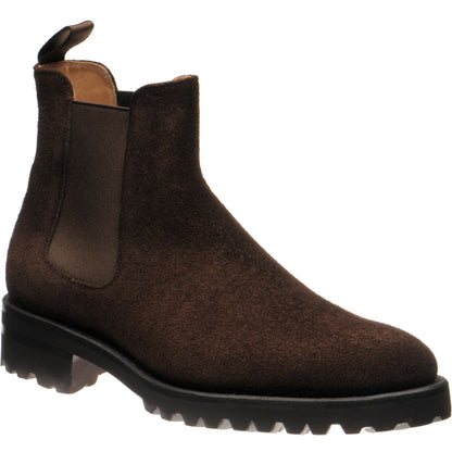 Product image for Herring Oxney mens rubber-soled Chelsea boots in dark brown suede