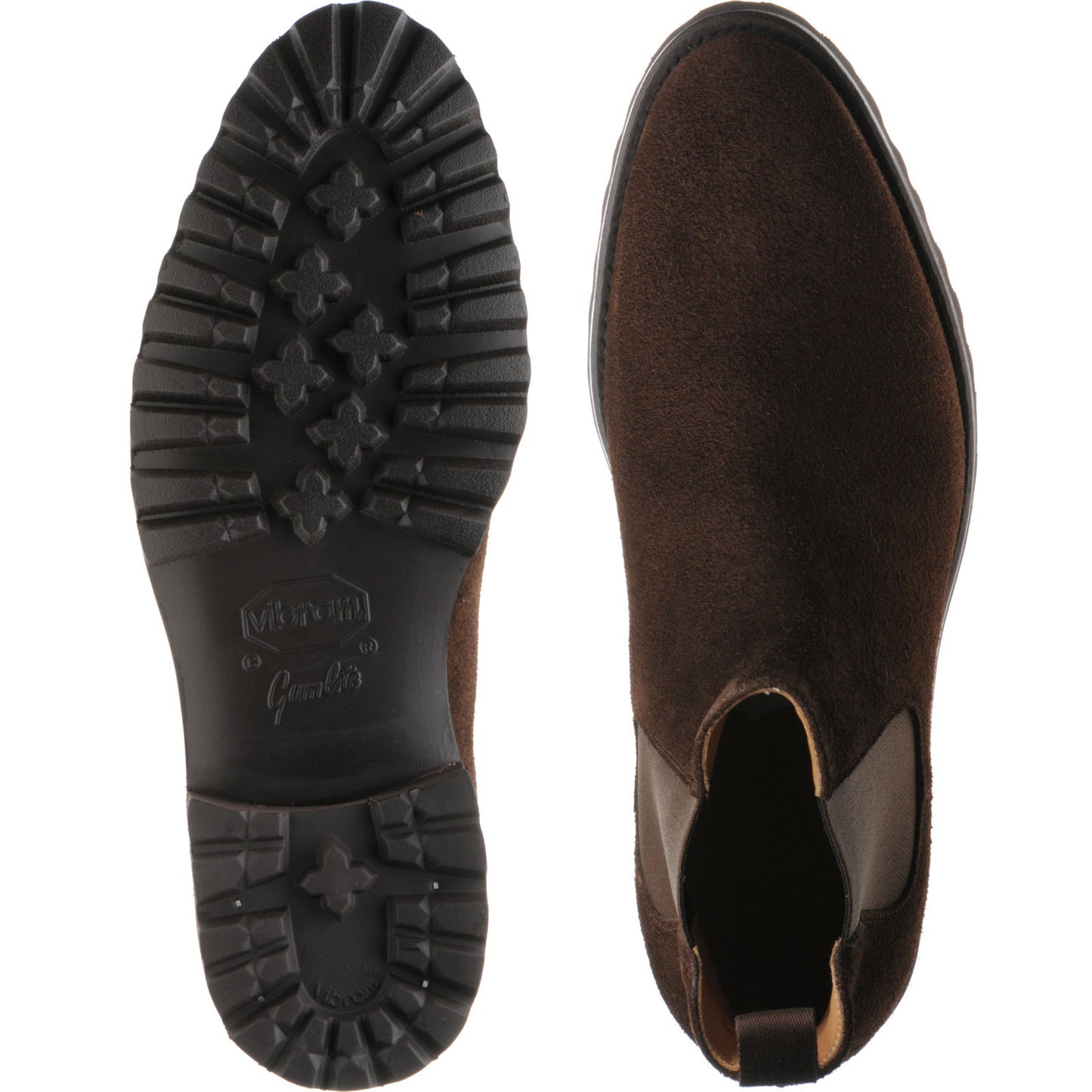 Product image for Herring Oxney mens rubber-soled Chelsea boots in dark brown suede