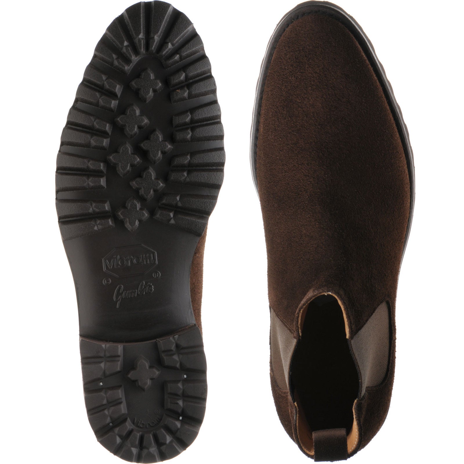 Product image for Herring Oxney mens rubber-soled Chelsea boots in dark brown suede