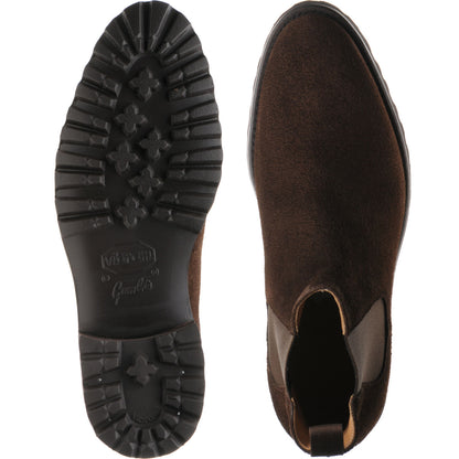 Product image for Herring Oxney mens rubber-soled Chelsea boots in dark brown suede