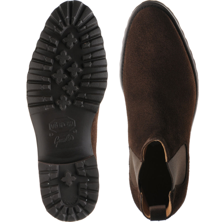 Product image for Herring Oxney mens rubber-soled Chelsea boots in dark brown suede