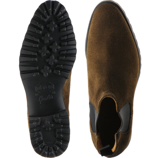 Product image for Herring Oxney mens rubber-soled Chelsea boots in dark green suede