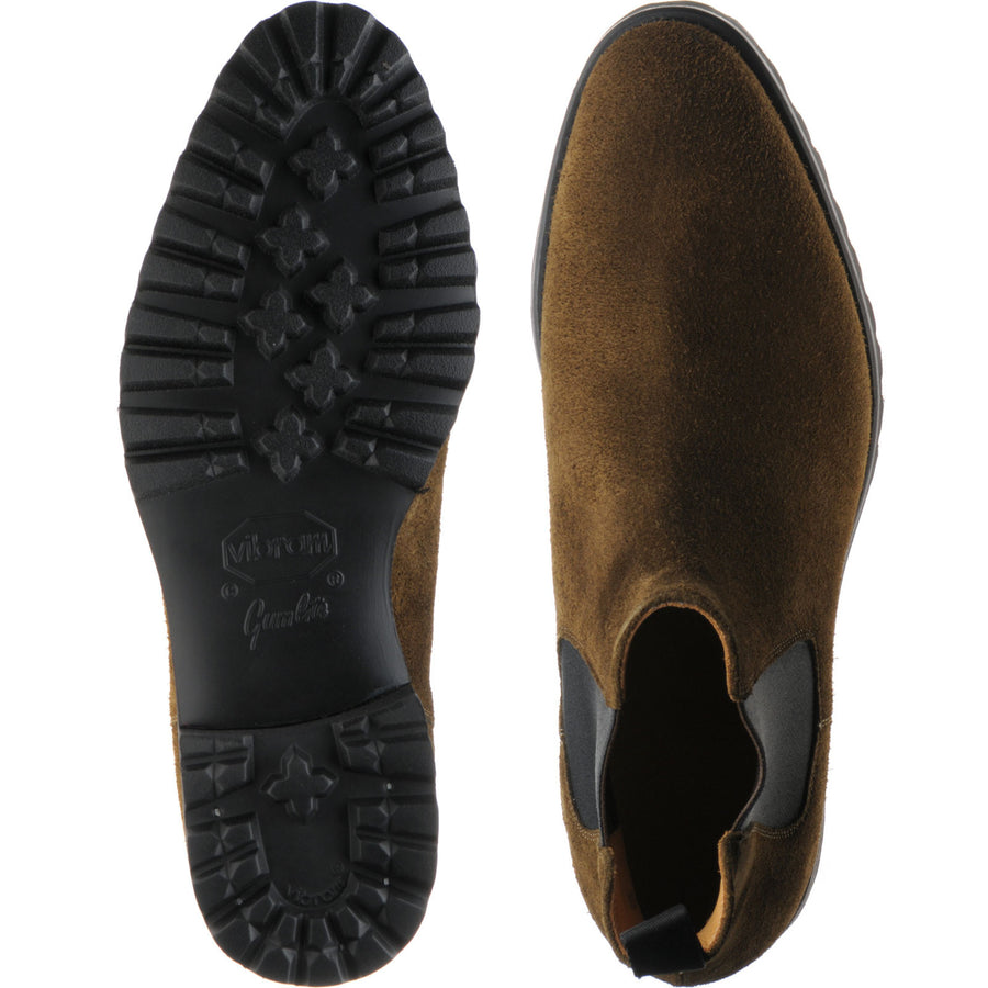 Product image for Herring Oxney mens rubber-soled Chelsea boots in dark green suede