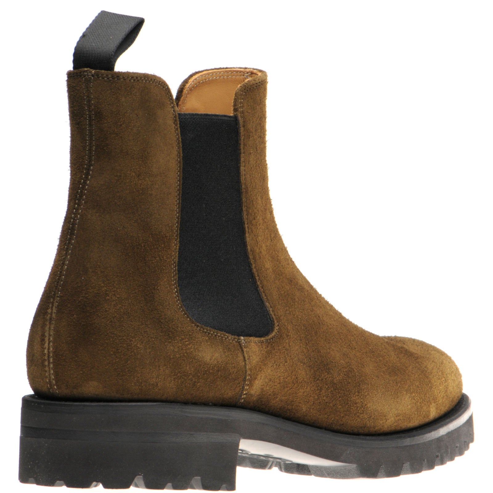 Product image for Herring Oxney mens rubber-soled Chelsea boots in dark green suede