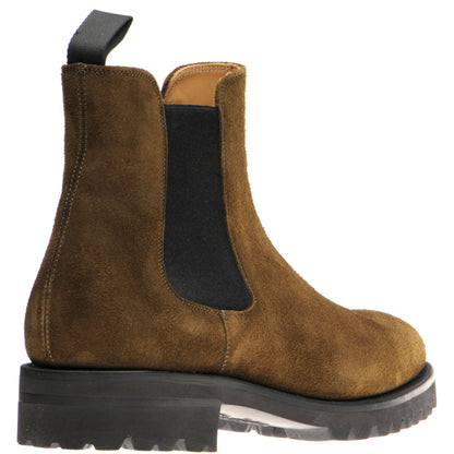 Product image for Herring Oxney mens rubber-soled Chelsea boots in dark green suede