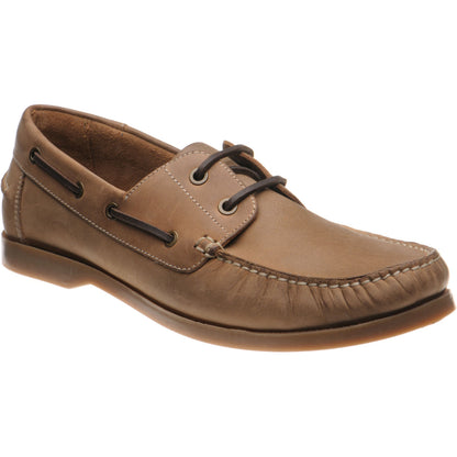 Product image for Herring Padstow II mens rubber-soled deck shoes in light brown