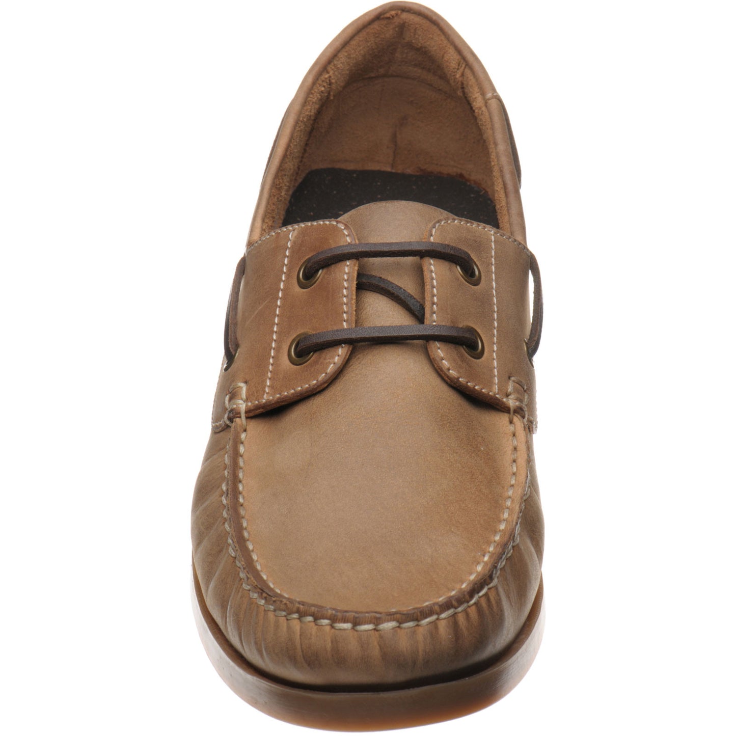 Product image for Herring Padstow II mens rubber-soled deck shoes in light brown