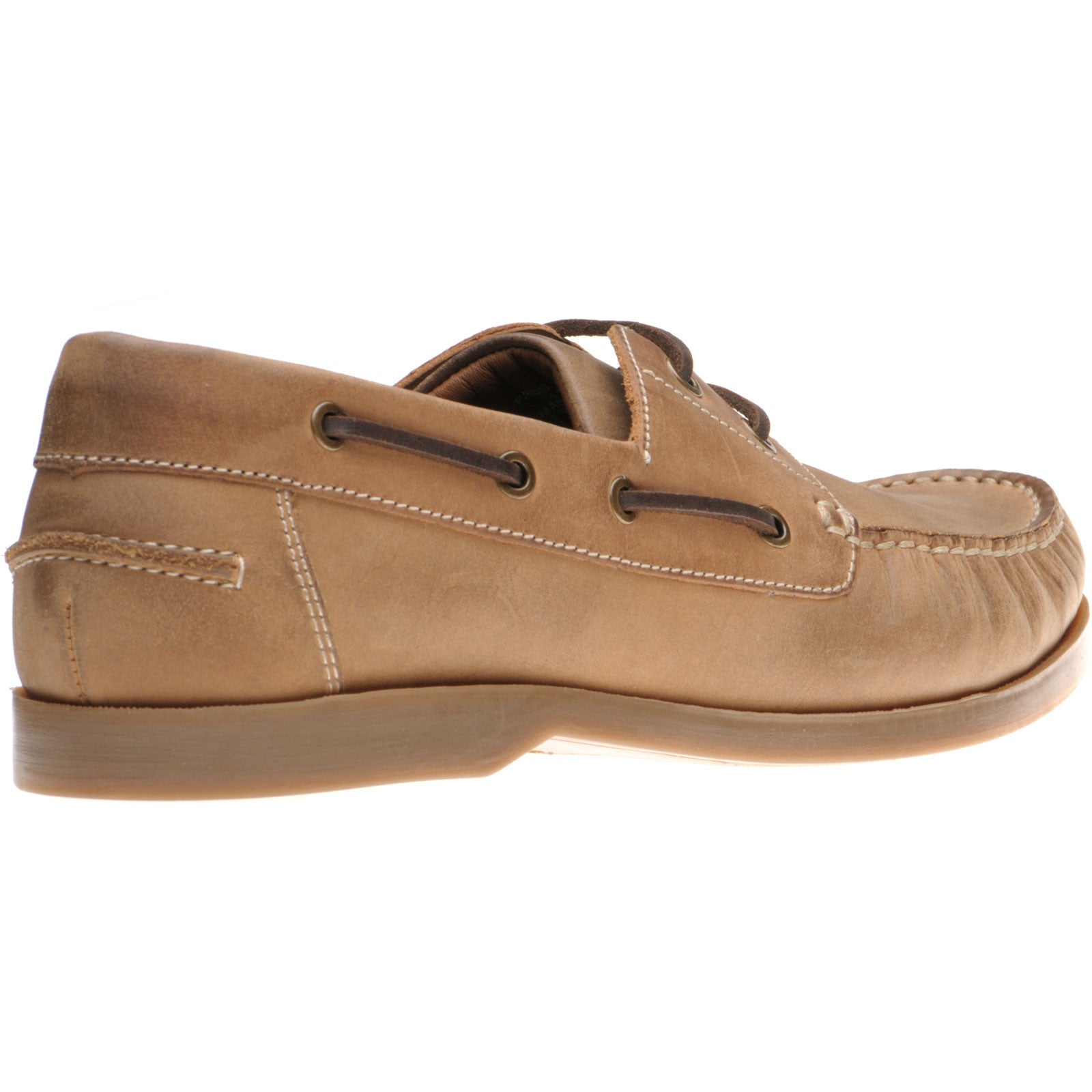 Product image for Herring Padstow II mens rubber-soled deck shoes in light brown