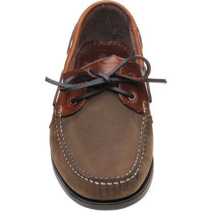 Product image for Herring Padstow mens rubber-soled deck shoes in brown and brown