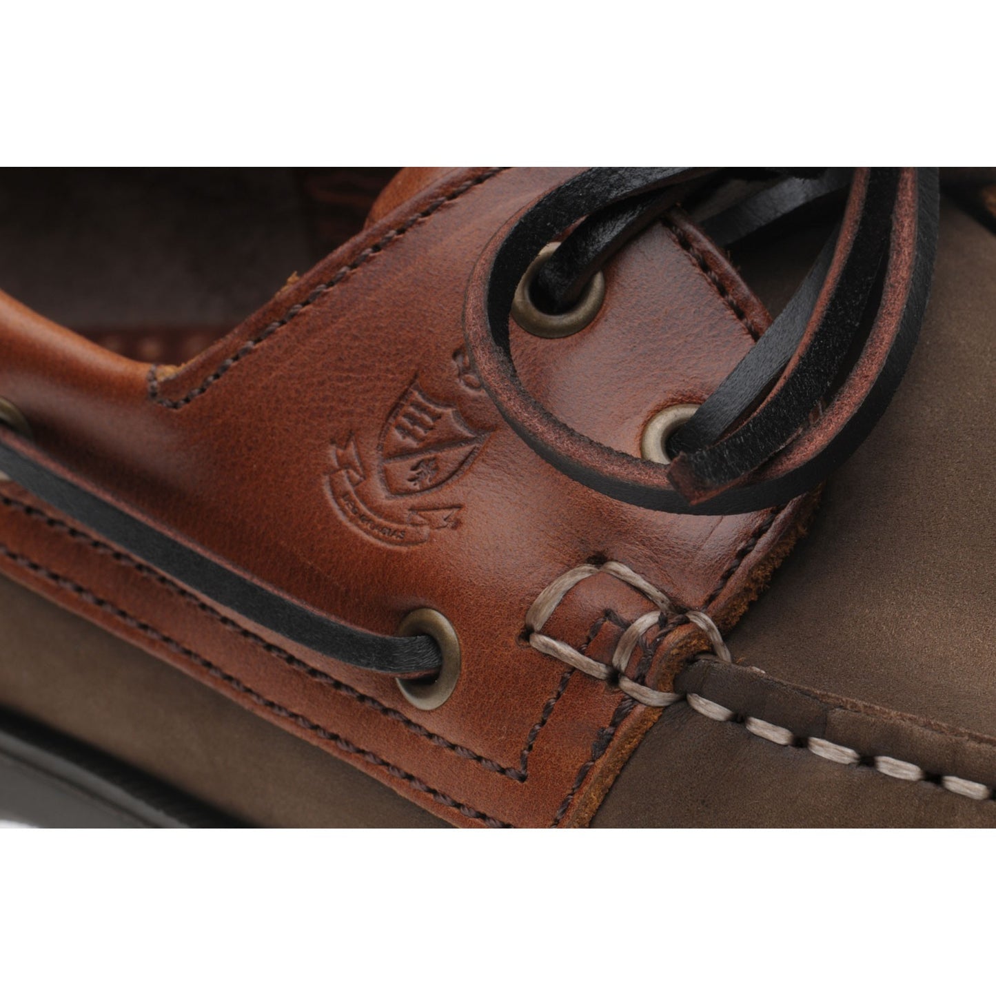 Product image for Herring Padstow mens rubber-soled deck shoes in brown and brown