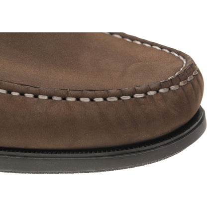 Product image for Herring Padstow mens rubber-soled deck shoes in brown and brown