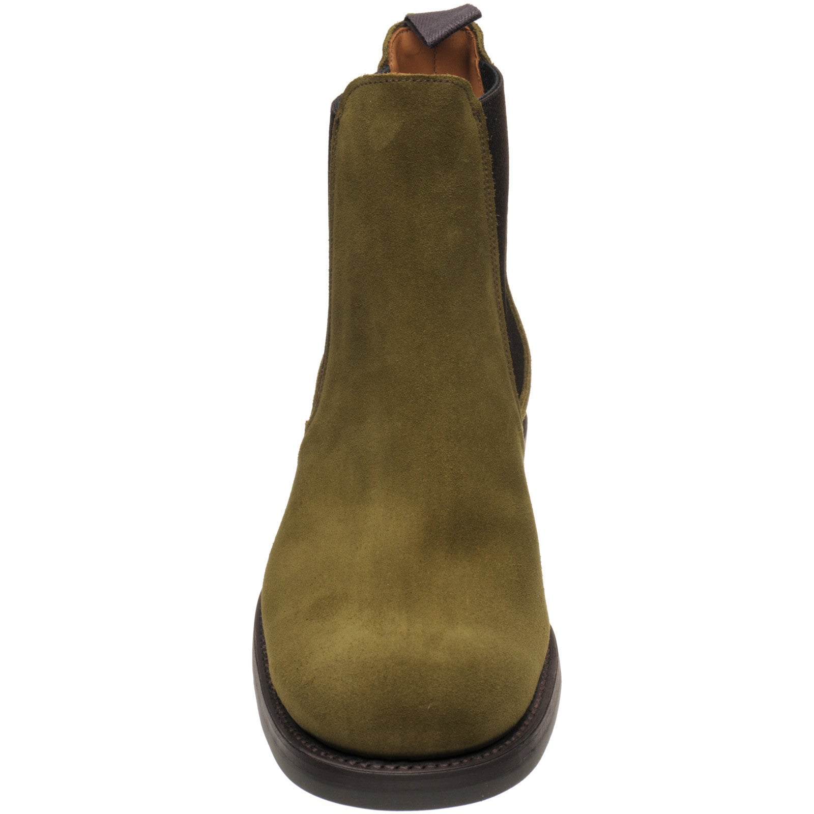 Product image for Herring Parrett mens rubber-soled Chelsea boots in green suede