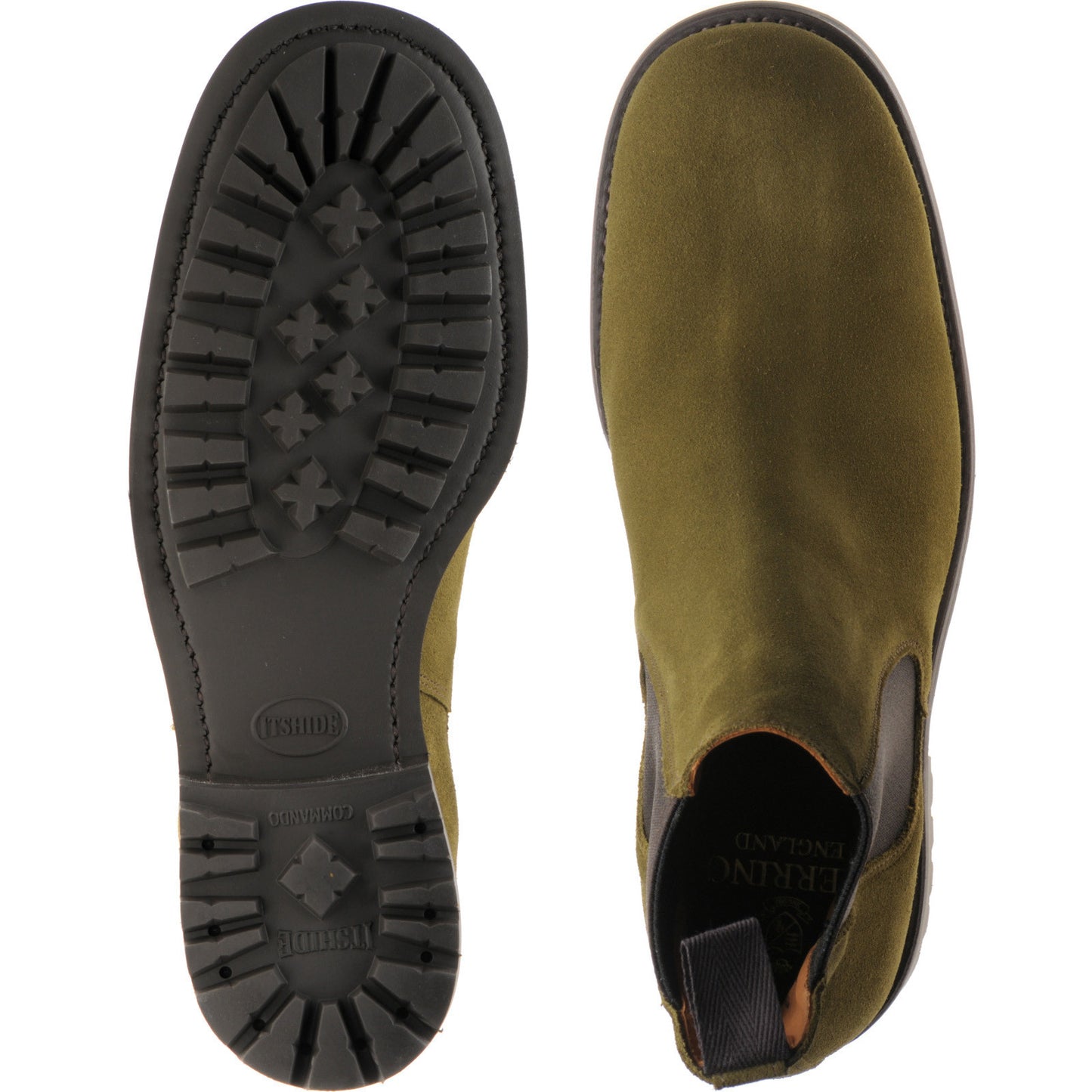 Product image for Herring Parrett mens rubber-soled Chelsea boots in green suede