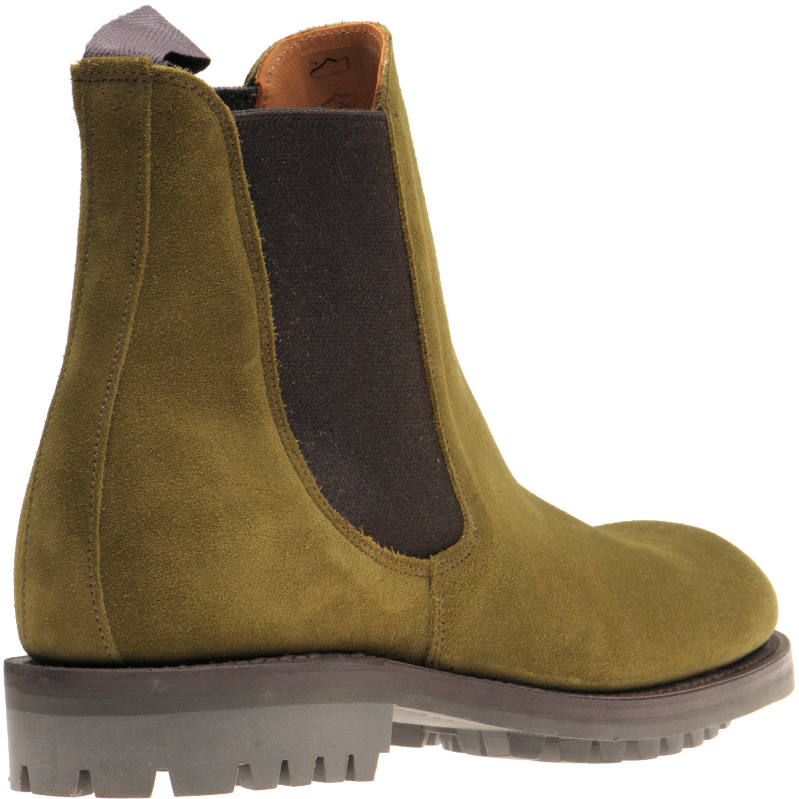 Product image for Herring Parrett mens rubber-soled Chelsea boots in green suede
