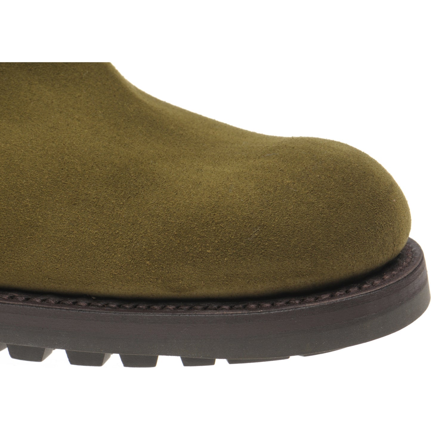 Product image for Herring Parrett mens rubber-soled Chelsea boots in green suede