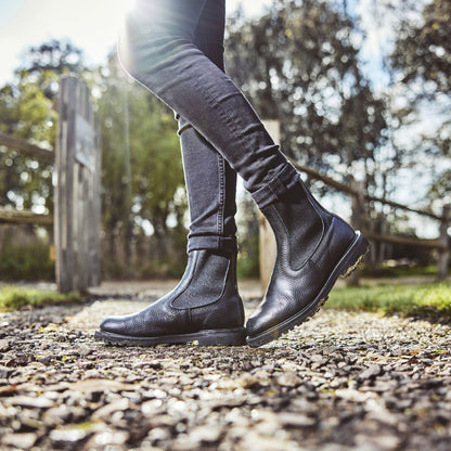 Product image for Herring Paula ladies rubber-soled Chelsea boots in black muflone calf