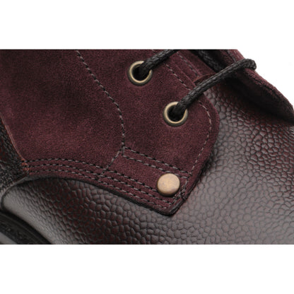 Product image for Herring Peebles (Warm Lined) mens two-tone rubber-soled boots in burgundy grain and plum suede