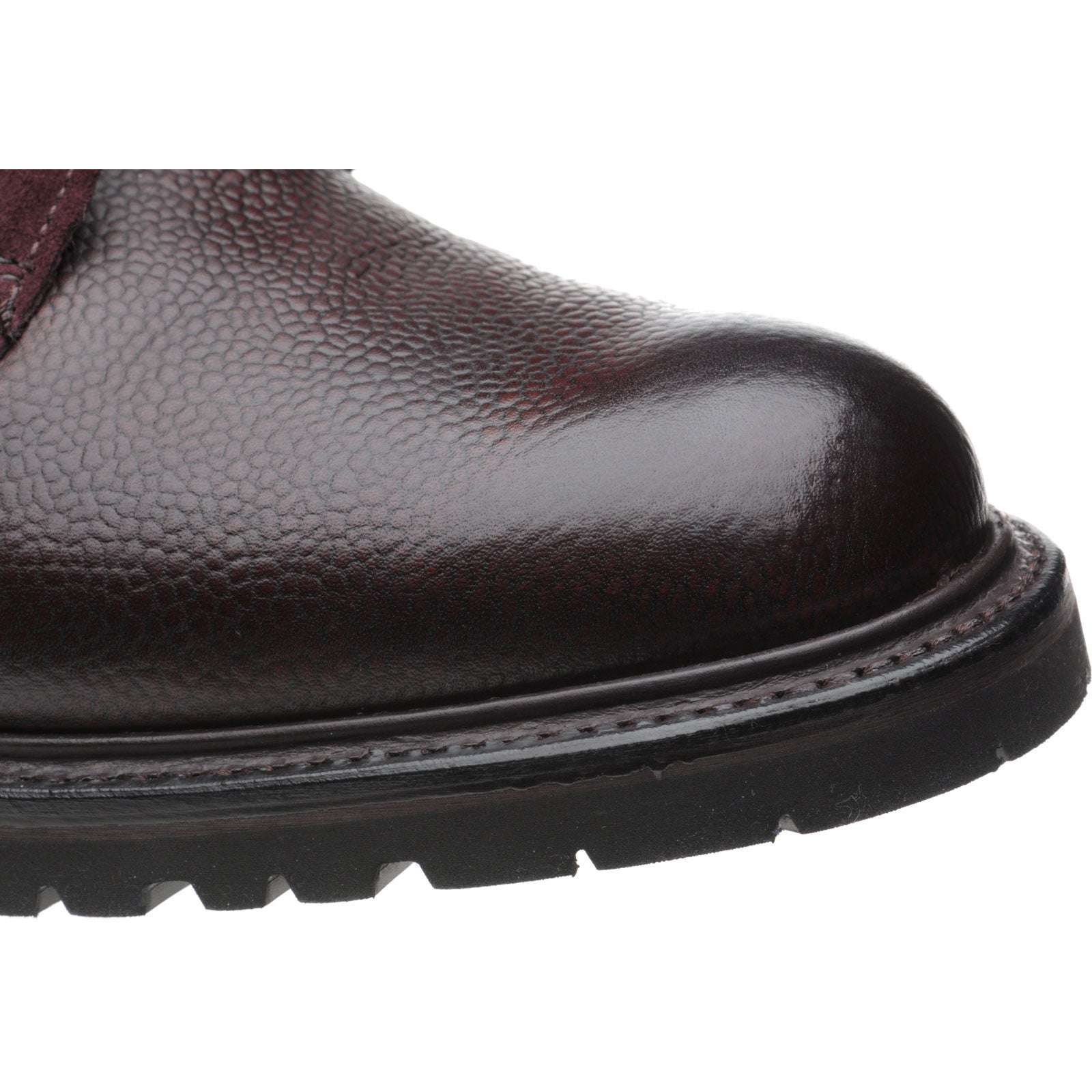 Product image for Herring Peebles (Warm Lined) mens two-tone rubber-soled boots in burgundy grain and plum suede