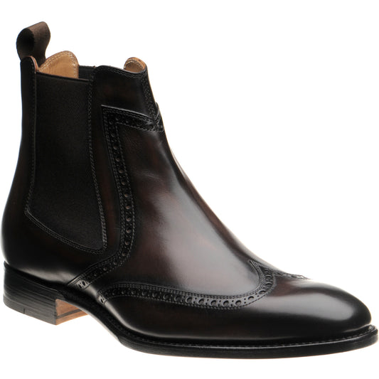 Product image for Herring Perry mens brogue Chelsea boots in brown calf