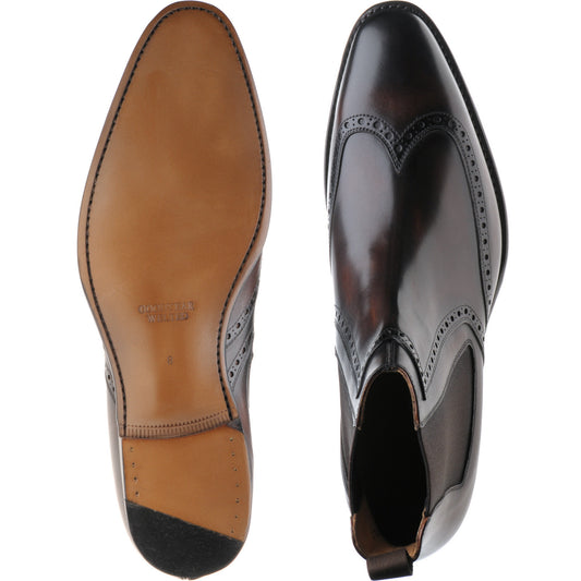 Product image for Herring Perry mens brogue Chelsea boots in brown calf