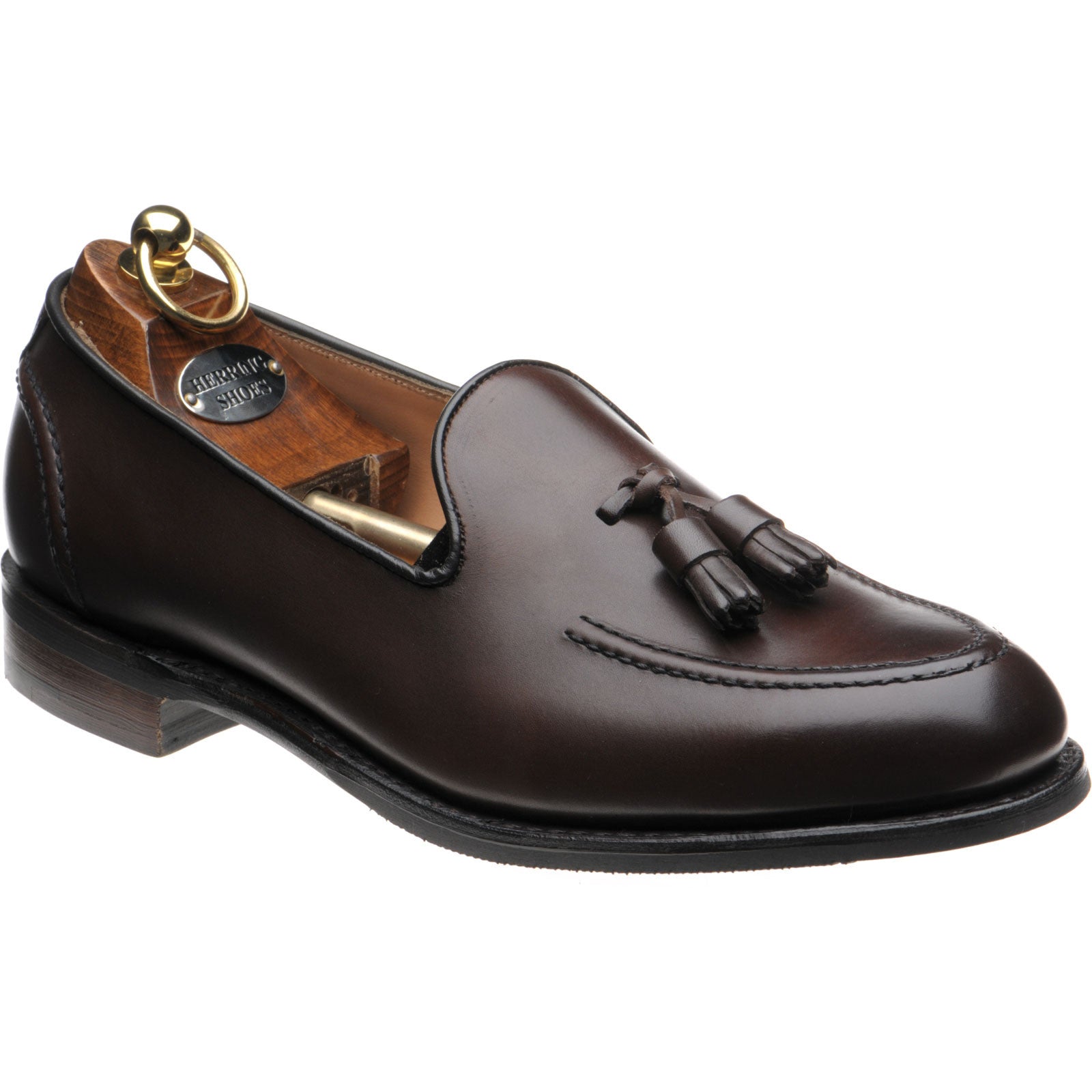 Product image for Herring Picasso R mens rubber-soled tasselled loafers in brown mocha calf
