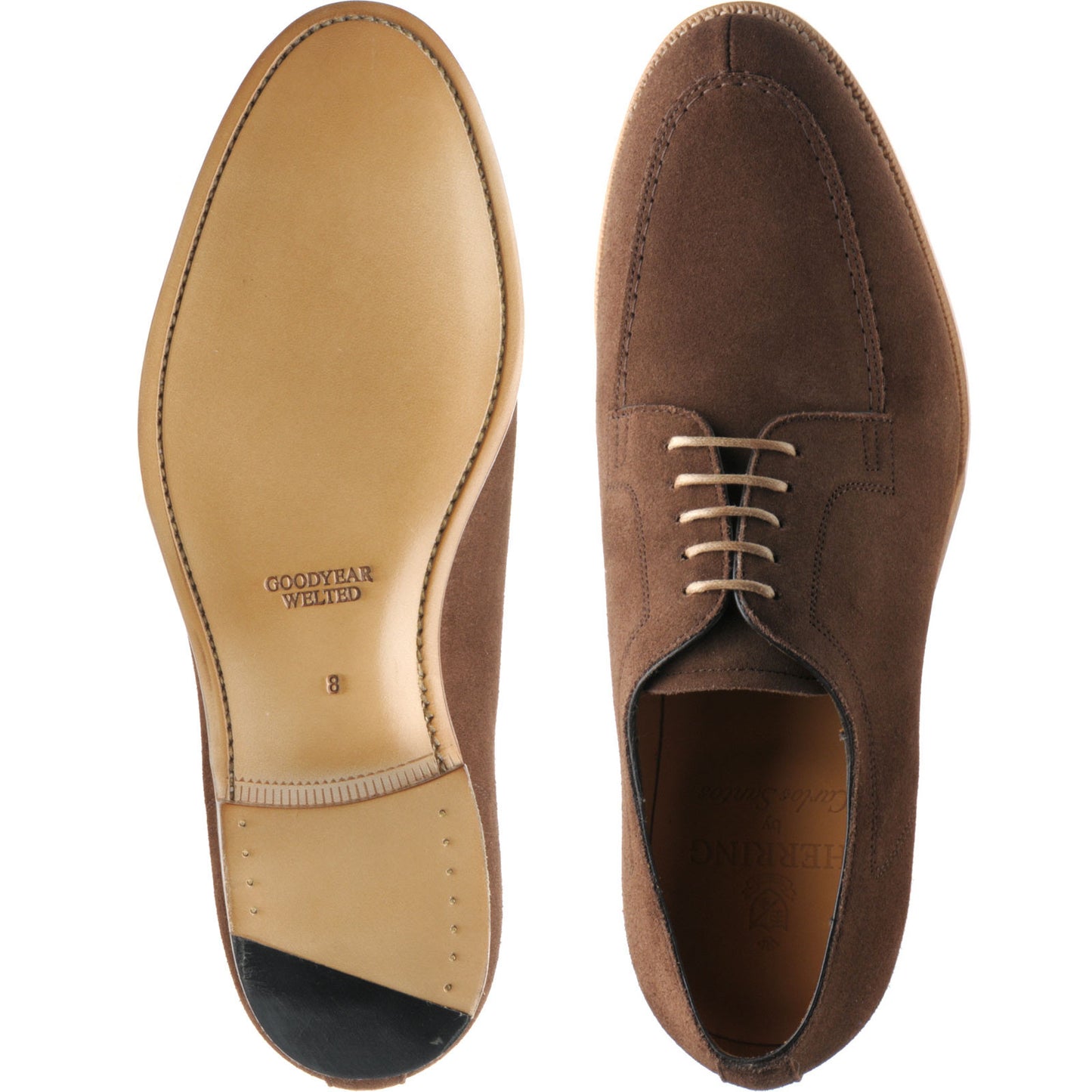 Product image for Herring Polegate mens Derby shoes in brown suede