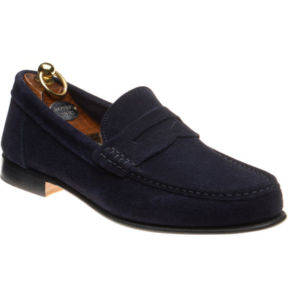 Product image for Herring Puglia mens hybrid-soled loafers in navy suede