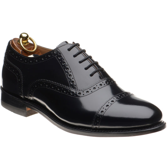 Product image for Herring Reading II mens semi-brogues in black polished