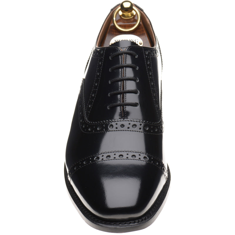 Product image for Herring Reading II mens semi-brogues in black polished