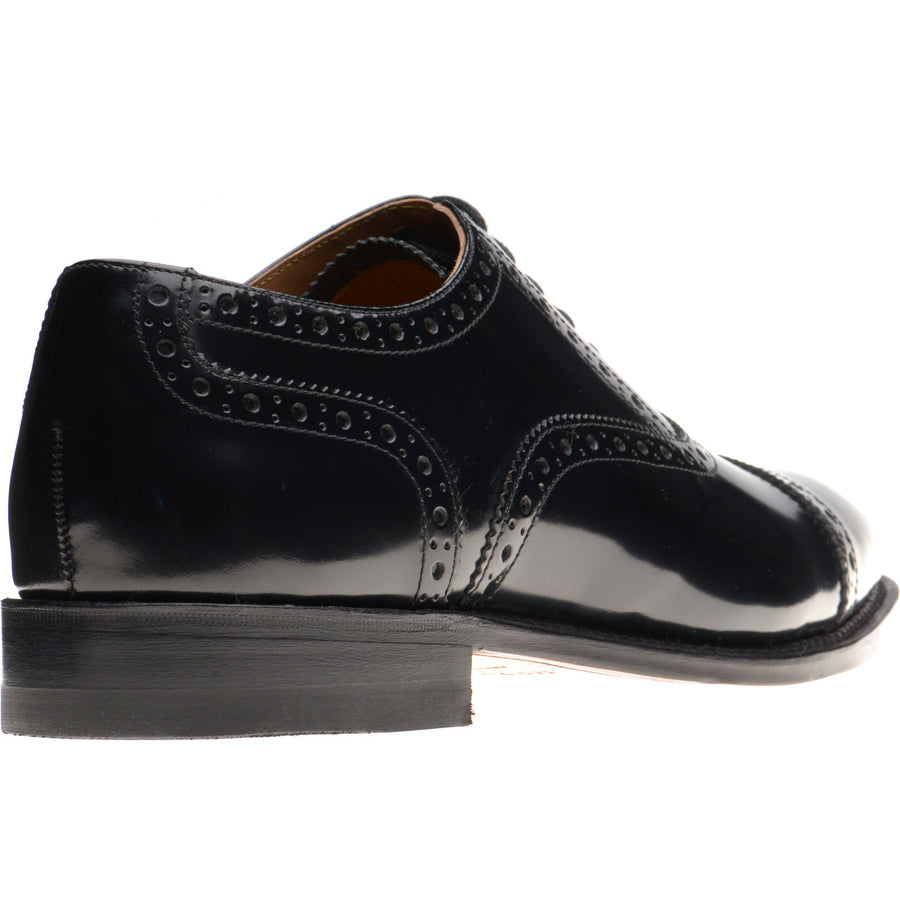 Product image for Herring Reading II mens semi-brogues in black polished