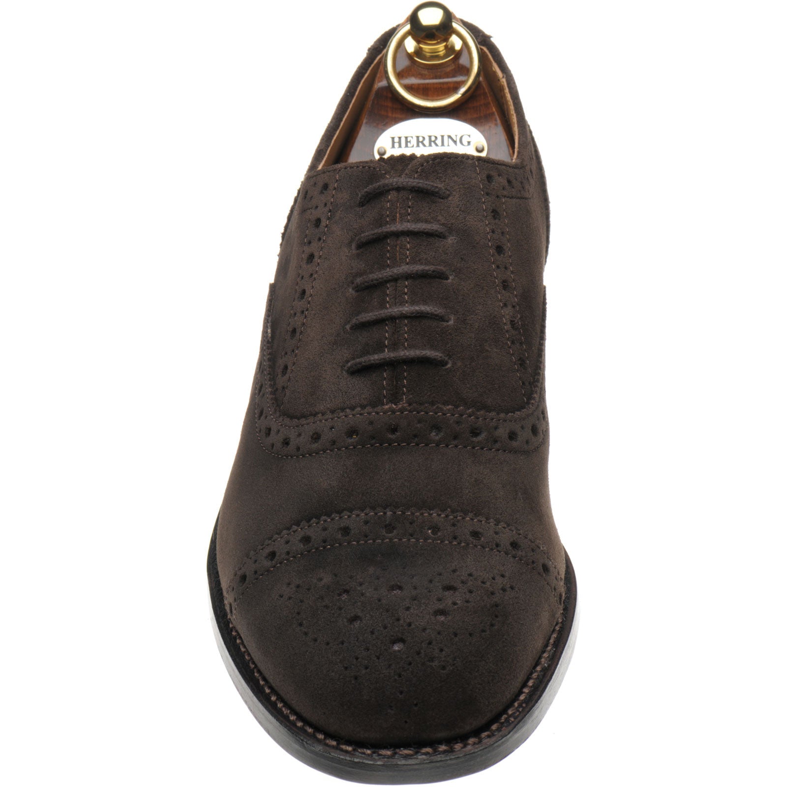 Product image for Herring Reading II mens semi-brogues in brown suede