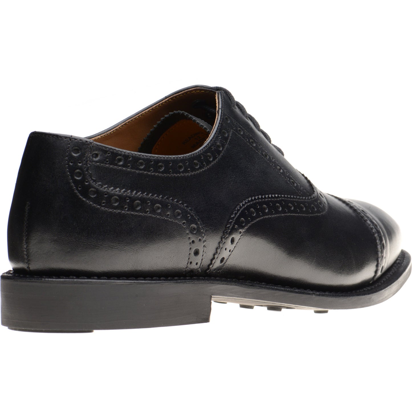 Product image for Herring Reading II (Rubber) mens rubber-soled semi-brogues in black calf