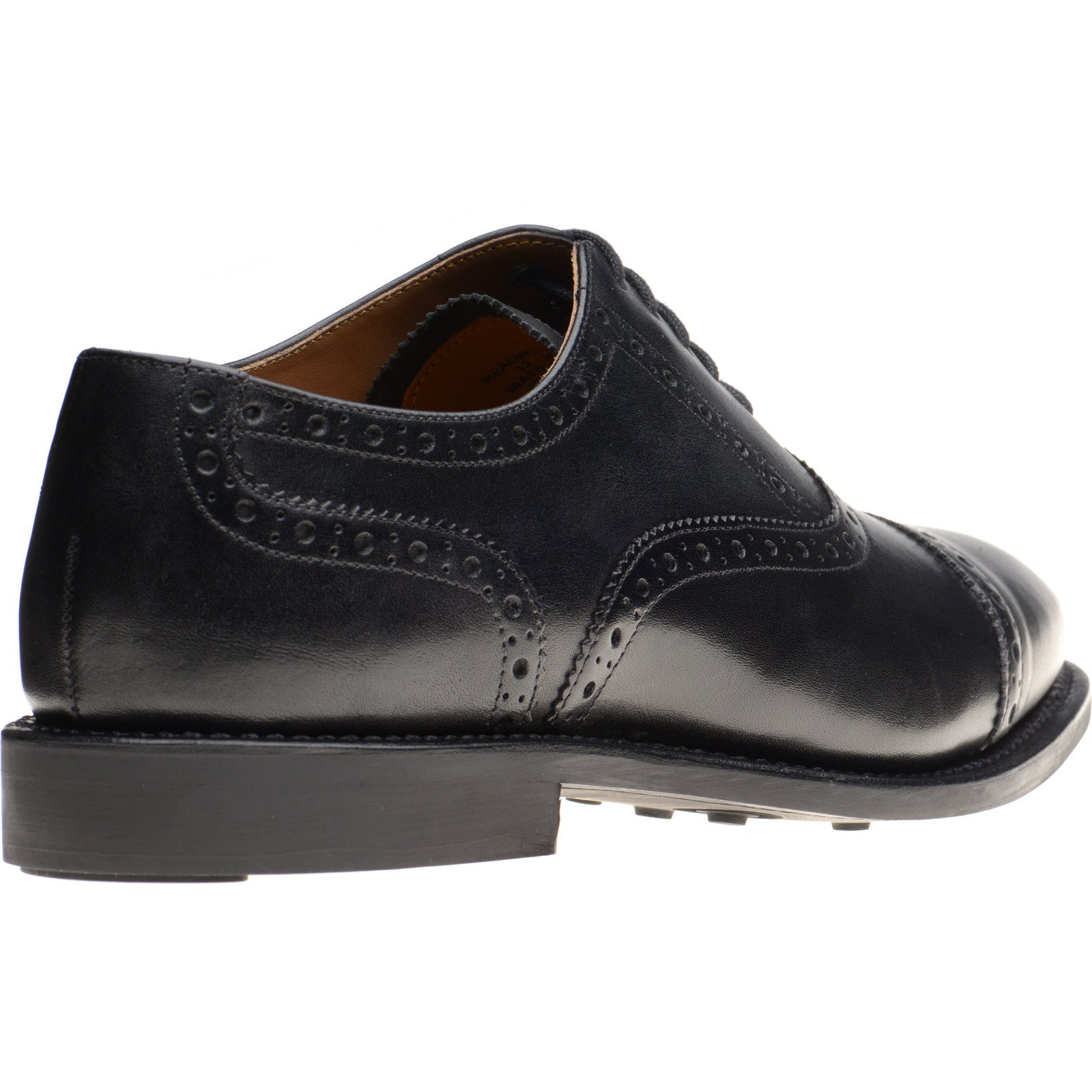 Product image for Herring Reading II (Rubber) mens rubber-soled semi-brogues in black calf