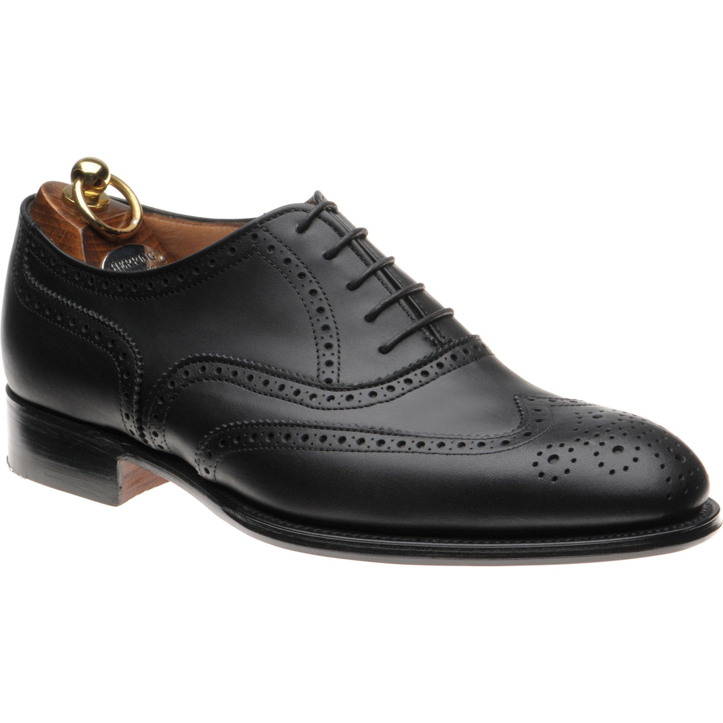Product image for Herring Regent mens brogues in black calf